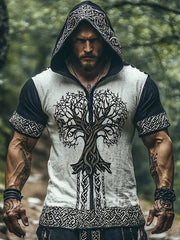 Herren-T-Shirt mit Kapuze im Wikinger-Stil