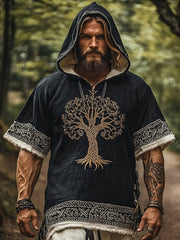 Herren-T-Shirt mit Kapuze im Wikinger-Stil