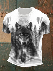 Herren Holz Wolf bedruckte lässige T-Shirts