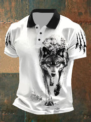Casual Tops mit Kratz wolf druck für Herren