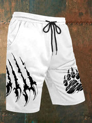 Herren Wolf Kalle Kelle Scratch Print Freizeit shorts
