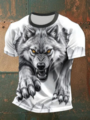 Freizeit-T-Shirts mit Wolfs druck für Männer