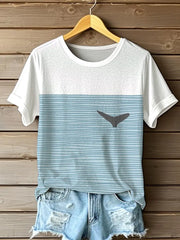 Frauen-Walkunst-Druck-Kurzarm-T-Shirt