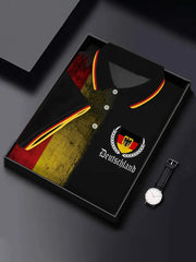 Herren Vintage Deutschland Print Casual Top