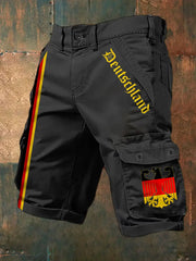 Herren Vintage Deutschland Print Freizeit-Cargo-Shorts