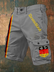 Herren Vintage Deutschland Print Freizeit-Cargo-Shorts