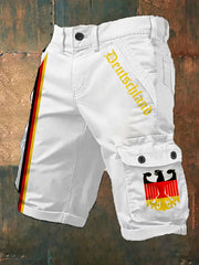 Herren Vintage Deutschland Print Freizeit-Cargo-Shorts