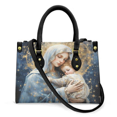 Damen Faith Virgin Mary Ledertasche Umhängetasche