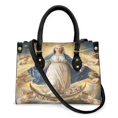 Damen Faith Virgin Mary Ledertasche Umhängetasche