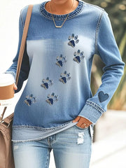 Damen Jeans pfote Sweatshirt