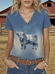 T-Shirt für Frauen im westlichen Hochland rinder