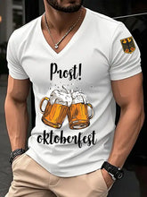 Herren Prost Oktoberfest bedrucktes Kurzarm-T-Shirt