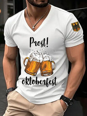 Herren Prost Oktoberfest bedrucktes Kurzarm-T-Shirt
