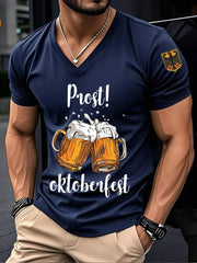 Herren Prost Oktoberfest bedrucktes Kurzarm-T-Shirt