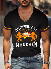 Herren Oktoberfest München Bier Kurzarm T-Shirt