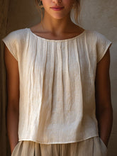 Einfaches einfarbiges Leinen hemd für Frauen