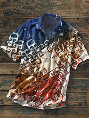 Westliches grafisches Kurzarm-Hemd für Männer