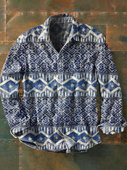 Westliches grafisches Langarm-Hemd für Männer