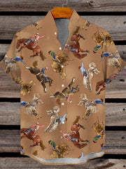 Westliches Hemd mit Jeans druck Kurzarm für Männer