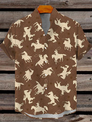 Westliches Hemd mit Jeans druck Kurzarm für Männer