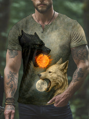 Männer Wikinger Mythologie Sköll & Hati T-Shirt