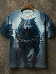 Herren Wikinger Mythologie Fenrir T-Shirt