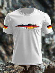 Kurzarm-T-Shirt aus Baumwolle für Männer mit Deutschland-Flagge