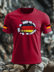 Kurzarm-T-Shirt aus Baumwolle für Männer mit Deutschland-Flagge
