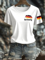 Bedrucktes T-Shirt mit deutscher Flagge für Frauen