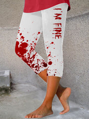 Frauen I'm Fine Blutige Kunst bedruckte lässige Leggings