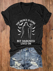 Damen Prince of Darkness bedrucktes lässiges T-Shirt