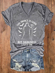 Damen Prince of Darkness bedrucktes lässiges T-Shirt