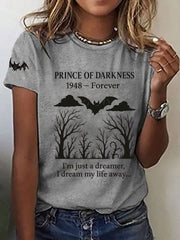 Damen Prince of Darkness bedrucktes lässiges T-Shirt