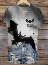 Damen Prince of Darkness bedrucktes lässiges T-Shirt