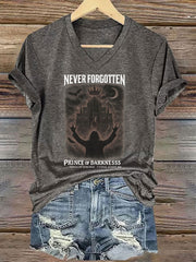 Damen Prince of Darkness bedrucktes lässiges T-Shirt