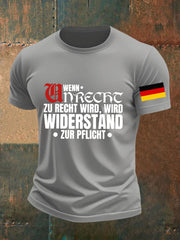Herren Wenn Recht zu Unrecht wird bedrucktes T-Shirt