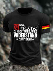 Herren Wenn Recht zu Unrecht wird bedrucktes T-Shirt