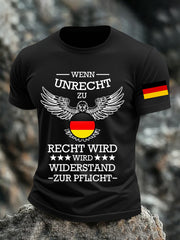 Herren Wenn Recht zu Unrecht wird bedrucktes T-Shirt