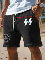 Herren Gott mit uns Bedruckte Waffel shorts