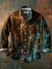 Herren Graffiti Kunstdruck Lässiges Langarm-Hemd