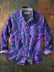 Herren Graffiti Kunstdruck Lässiges Langarm-Hemd