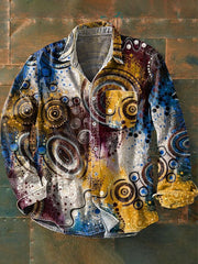 Herren Graffiti Kunstdruck Lässiges Langarm-Hemd