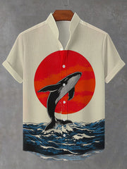 Bedrucktes Hemd der japanischen Kunst für Männer