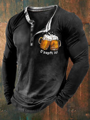 Herren Oktoberfest O'zapft ist Langarm T-Shirt gedruckt