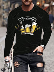 Herren CrewGerman Oktoberfest in München Langarm T-Shirt gedruckt