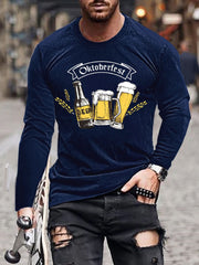 Herren CrewGerman Oktoberfest in München Langarm T-Shirt gedruckt