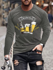 Herren CrewGerman Oktoberfest in München Langarm T-Shirt gedruckt