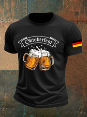 Deutsches Oktoberfest der Männer in München bedrucktes T-Shirt