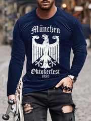 Herren CrewGerman Oktoberfest in München Langarm T-Shirt gedruckt