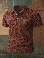 Herren Retro Western Geweih Print Casual Top